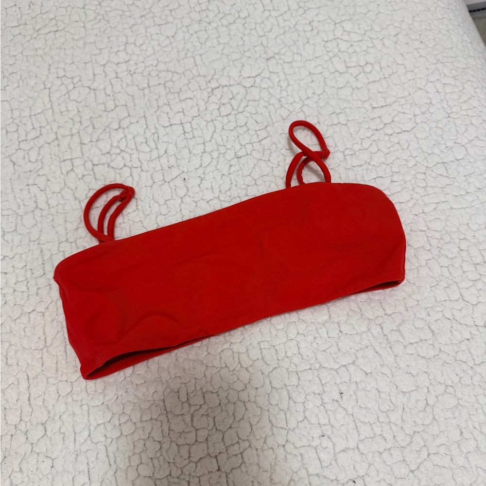 La Hearts Bold Red Bikini Top